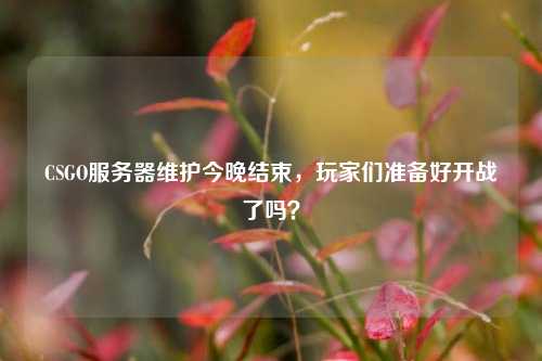 CSGO服務器維護今晚結束，玩家們準備好開戰了嗎？