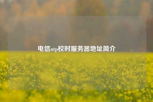 電信ntp校時服務(wù)器地址簡介